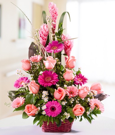 Panier de fleurs mixtes