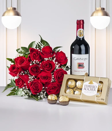 Rose, cioccolatini & vino