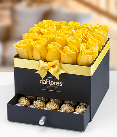 Yellow Roses and Chocolate in our Jewerly Box