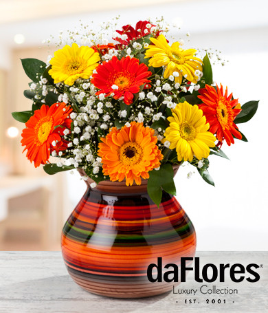 Gerberas en Florero de Lujo