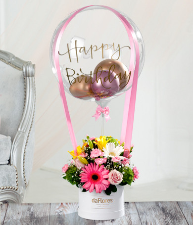 Hot Air Balloon Happy B-Day Arrangement